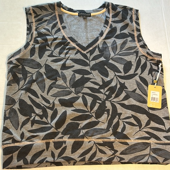 PJ Salvage XLarge Top Papaya Palms Tank in Charcoal NWT - Picture 2 of 6